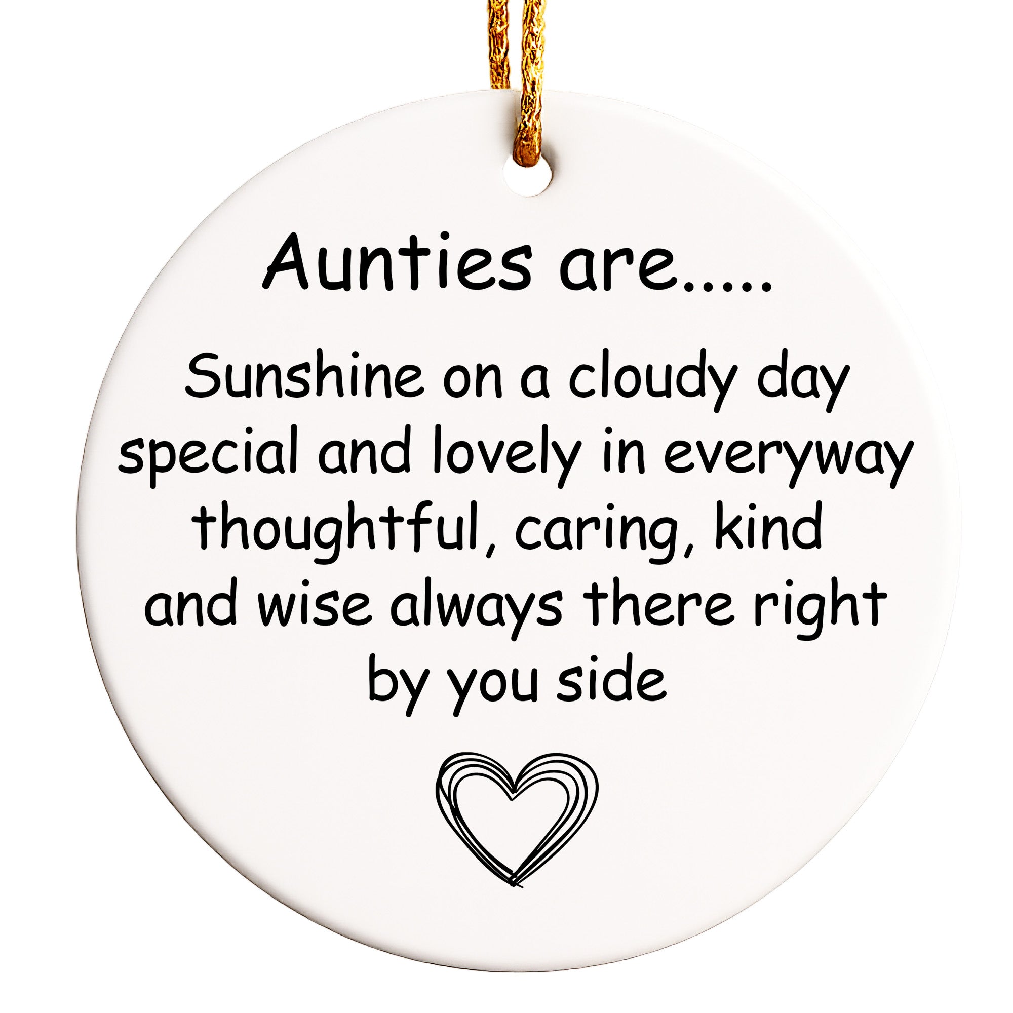 Handcrafted Auntie Ceramic Ornament with Heartfelt Message - Perfect Gift for Aunts, Personalized Keepsake for Special Occasions - Image 1
