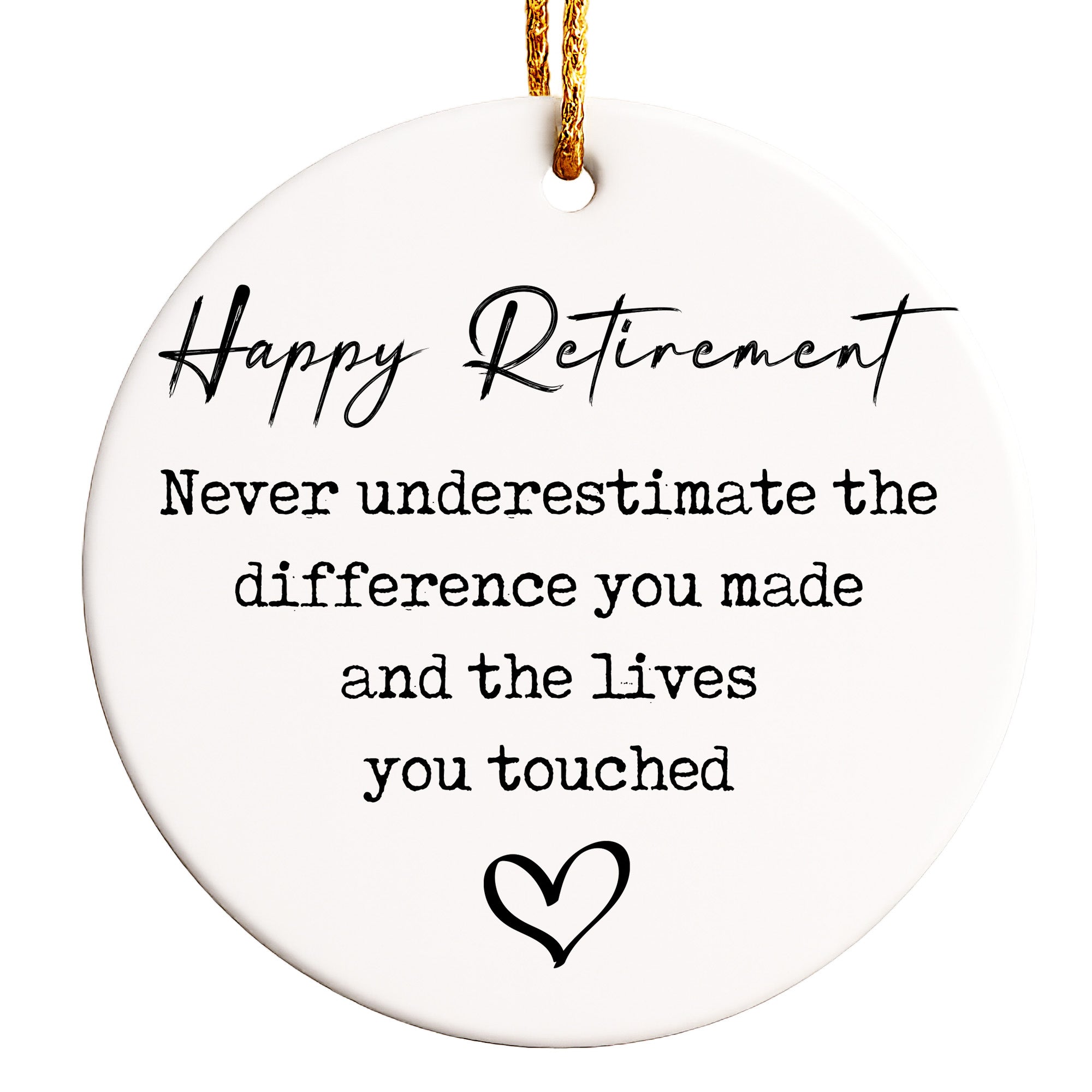 Personalized Happy Retirement Ceramic Ornament - Handmade Gift for Loved Ones, Crafted with Love and Attention to Detail - Image 1