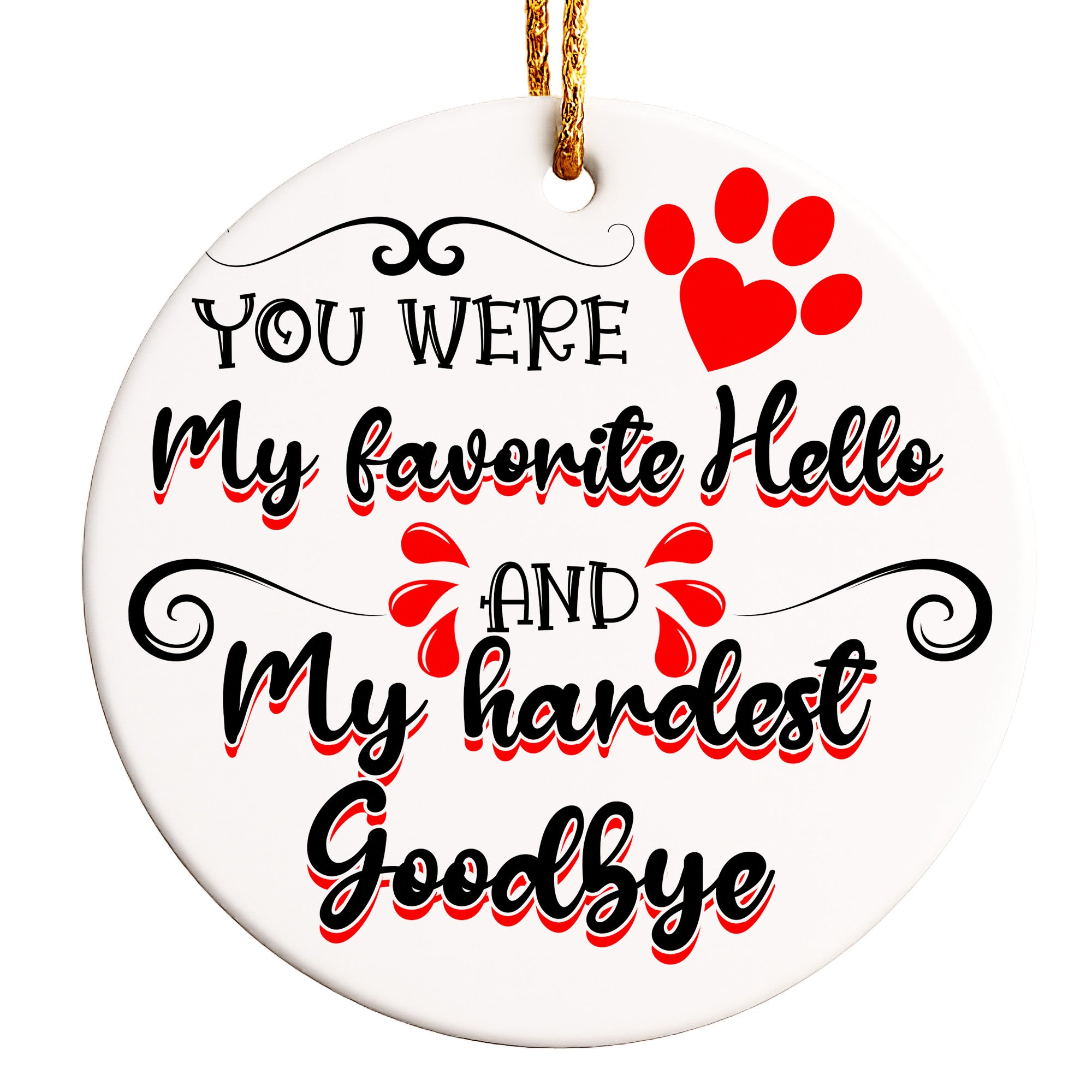 Personalized Pet Memorial Ceramic Ornament – Heartfelt Tribute Keepsake with Customizable Text and Elegant Design - Image 1