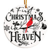 Personalized "First Christmas in Heaven" Ceramic Ornament with Cardinal Design - Thoughtful Memorial Gift - Image 1