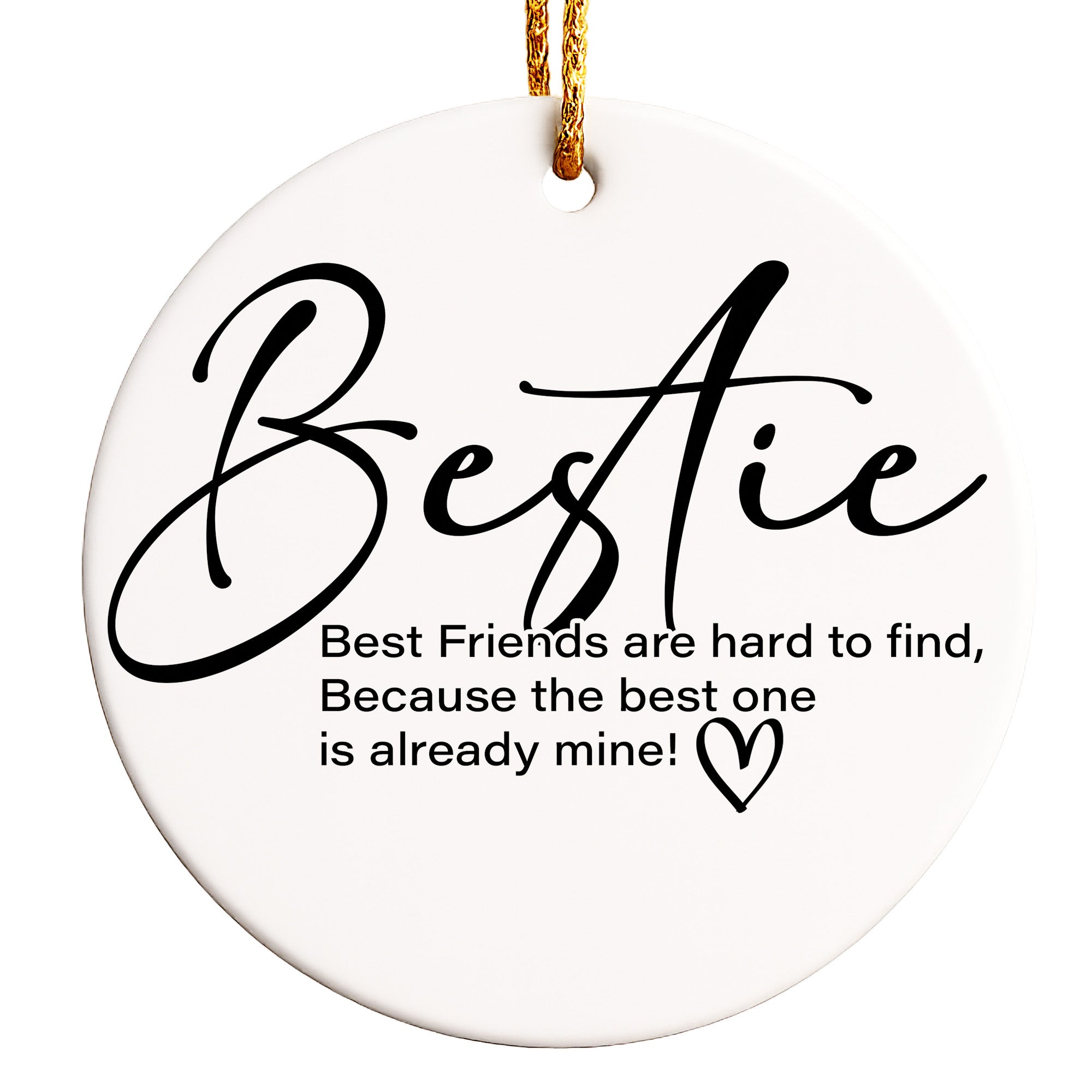 "Personalized Best Friend Ceramic Ornament - Customized Keepsake for Special Friendship Moments" - Image 1
