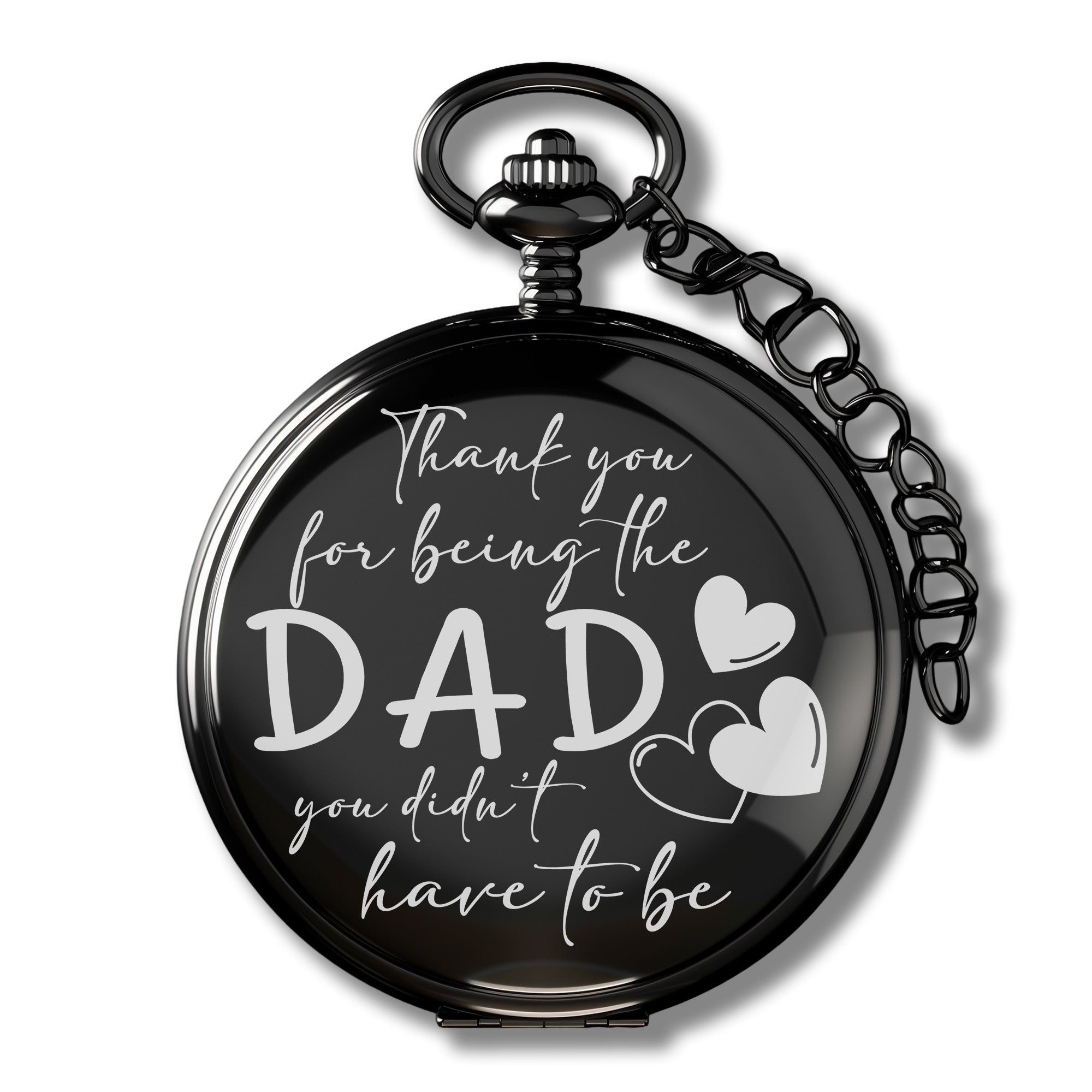 Personalized Engraved Pocket Watch for Dad - Custom Thank You Gift for Stepfathers and Mentors - Image 1