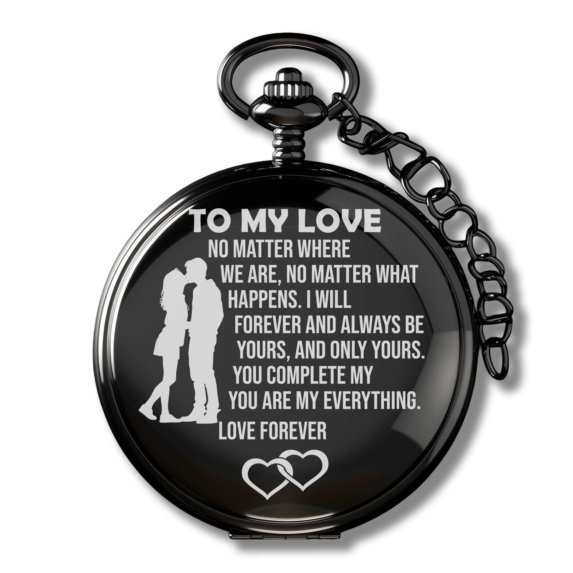 Personalized "To My Love" Engraved Pocket Watch - Timeless Gift for Him or Her - Perfect for Anniversaries, Birthdays, and Special Occasions - Image 1