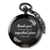 Custom Engraved Black Pocket Watch - "Thank You for Being an Important Piece" - Personalized Keepsake Gift for Loved Ones - Image 1