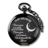 Personalized Engraved Pocket Watch for Girlfriend with Romantic Moon & Stars Design - Image 1