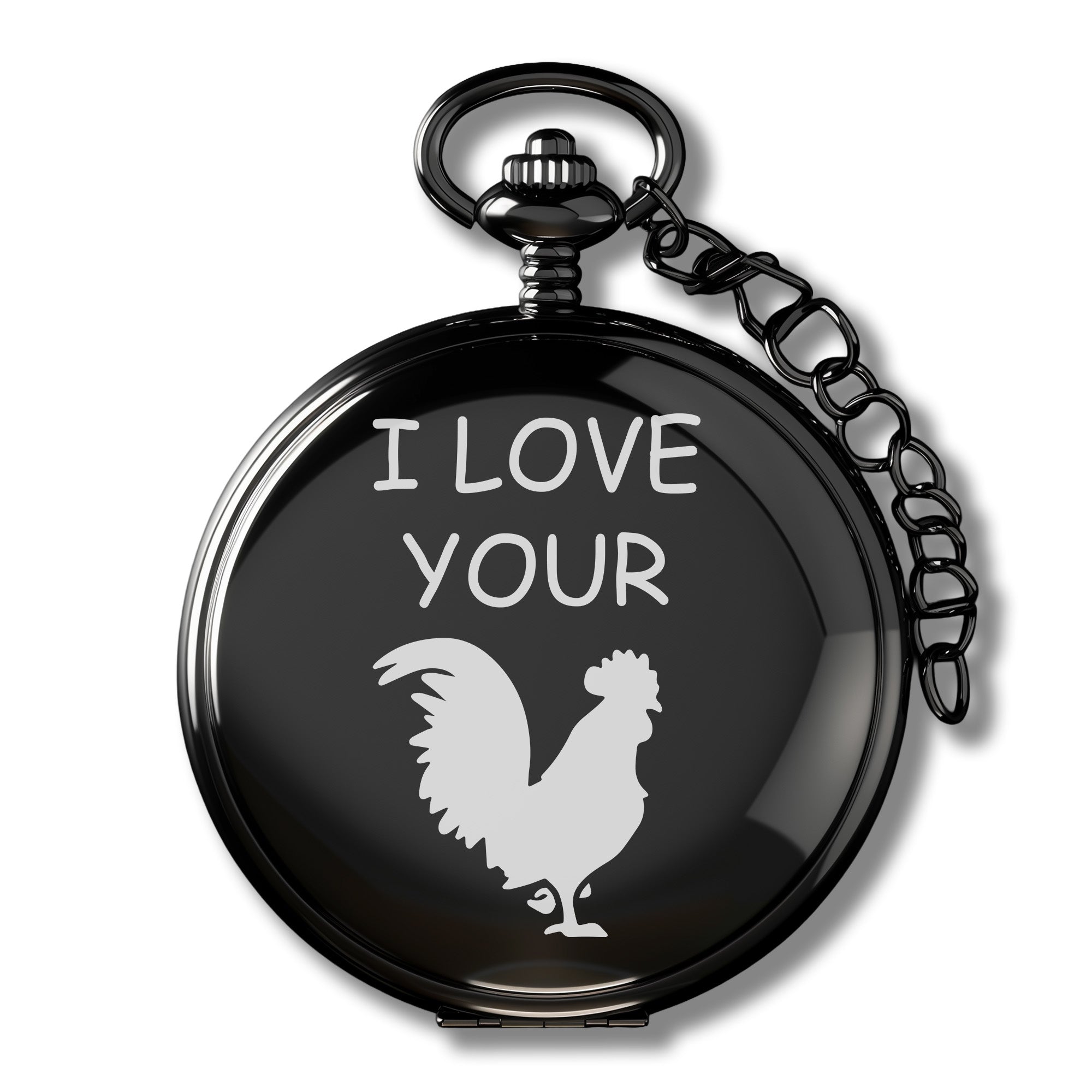Personalized Pocket Watch - "I Love Your" Design with Silhouette Art - Perfect Custom Gift for Special Occasions - Image 1