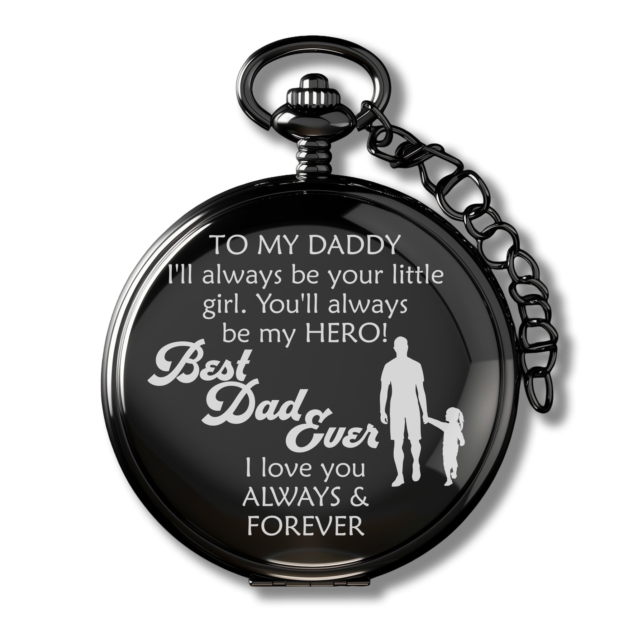 Personalized "Best Dad Ever" Pocket Watch – Custom Engraved Keepsake for Father's Day, Birthdays, and Special Occasions - Image 1