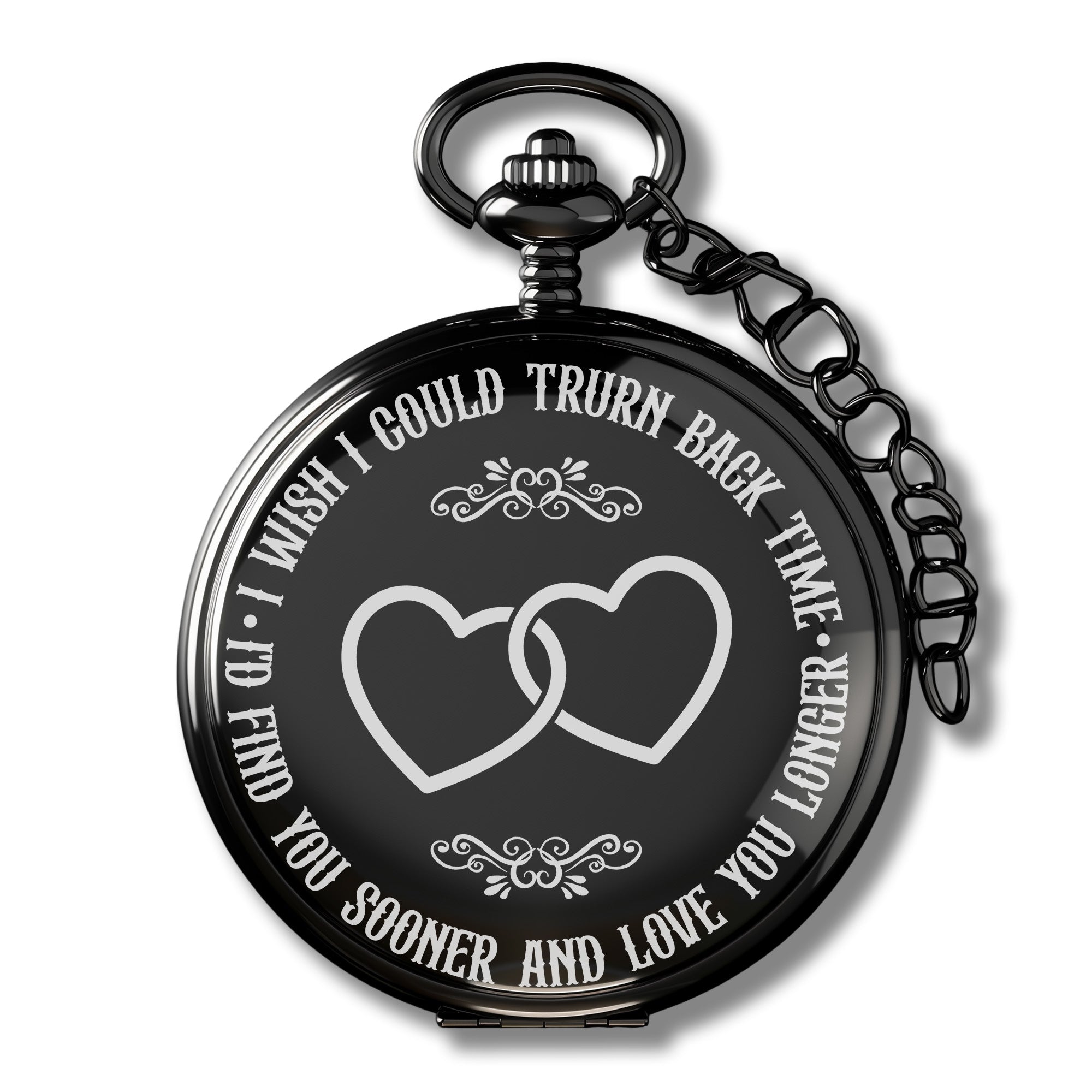 Elegant Personalized Pocket Watch - Timeless Love Story Gift with Custom Engraving for Special Occasions - Image 1