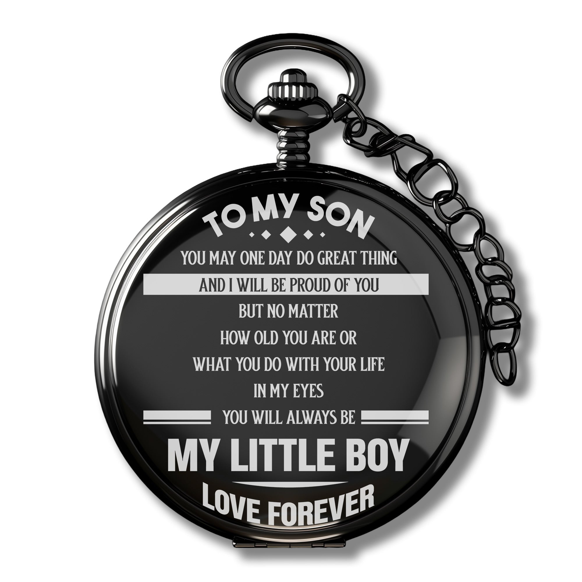 Personalized Engraved Pocket Watch for Sons - Timeless Keepsake Gift with Heartfelt Message and Premium Craftsmanship - Image 1