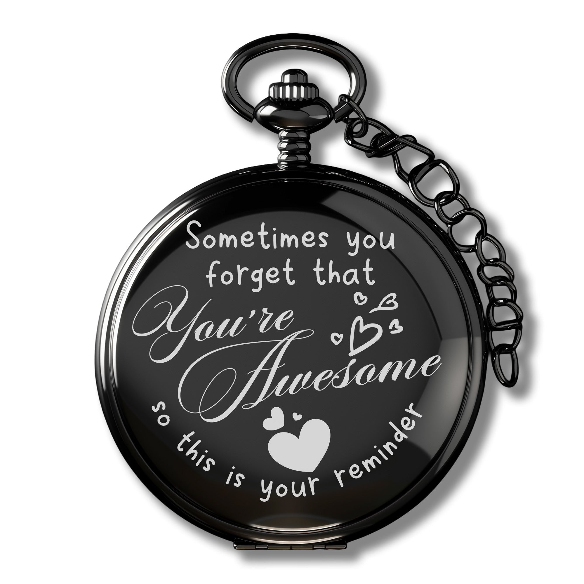 Personalized Engraved Pocket Watch with Heartfelt Message - Perfect Handmade Gift for Loved Ones - Image 1