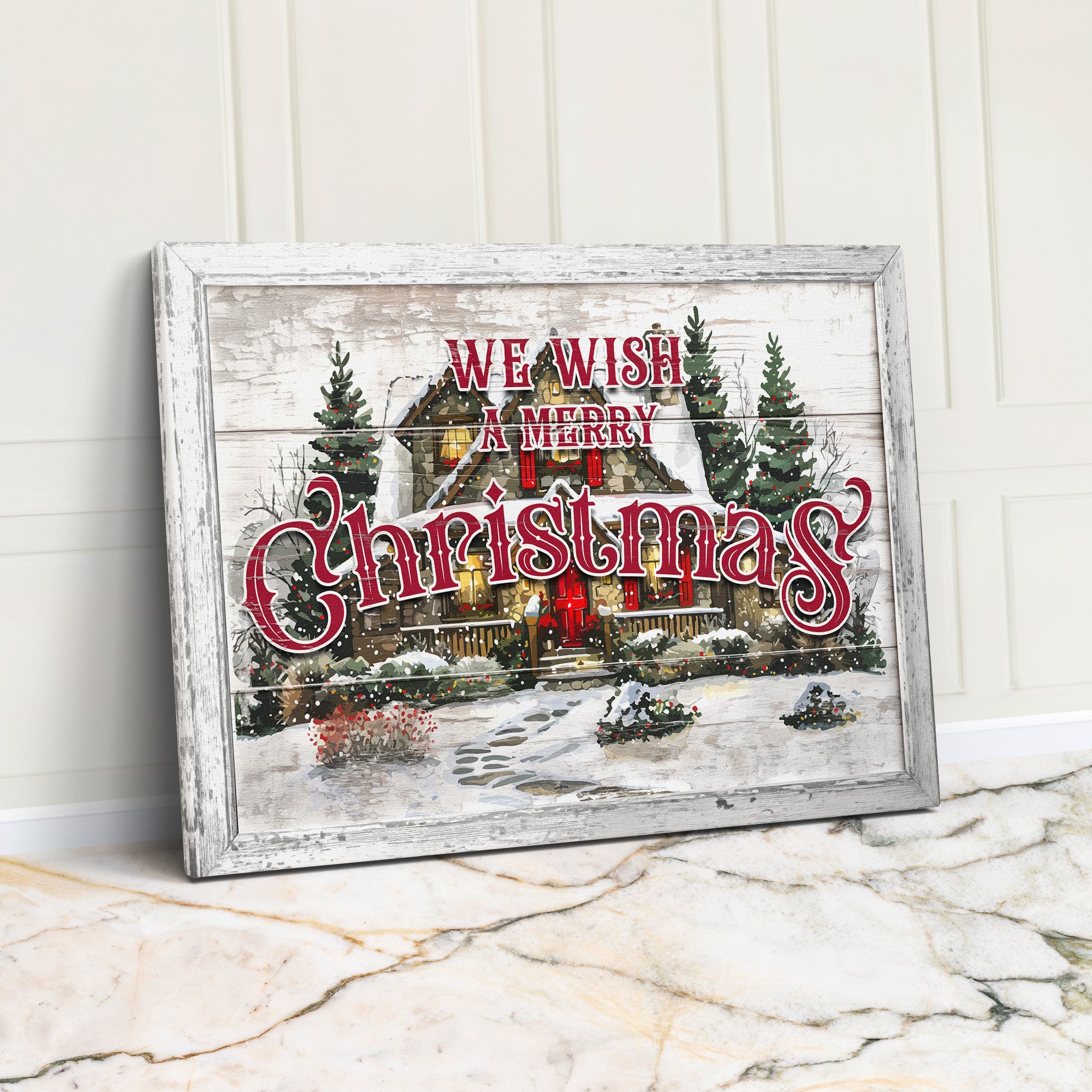 Personalized Merry Christmas Wrapped Canvas Wall Art - Custom Holiday Decor for Home and Gifting - Image 1