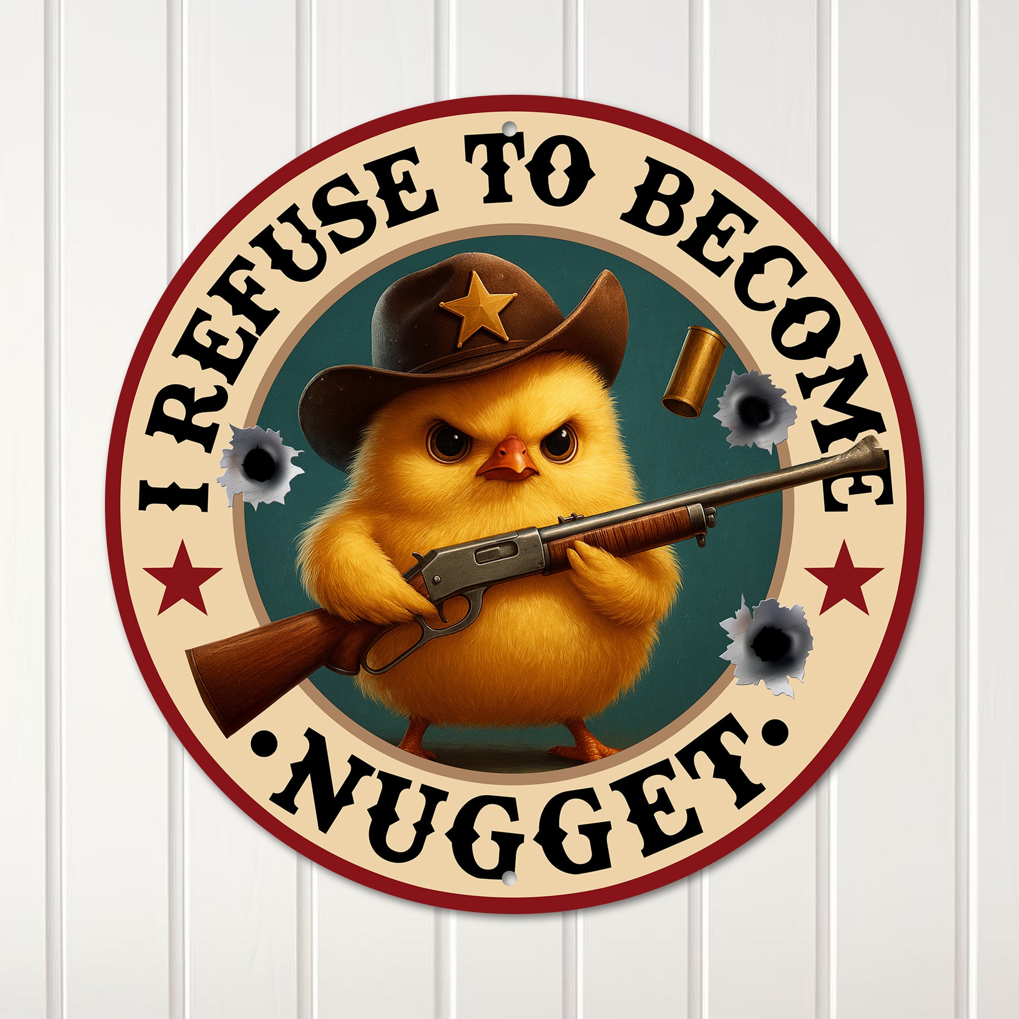 Personalized Cowboy Chick Metal Sign - Funny Farmhouse Decor for Kitchen or Living Room - Image 1