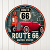Personalized Route 66 Vintage Metal Sign - Customizable Road Trip Memorabilia for Classic Car Lovers - Image 1