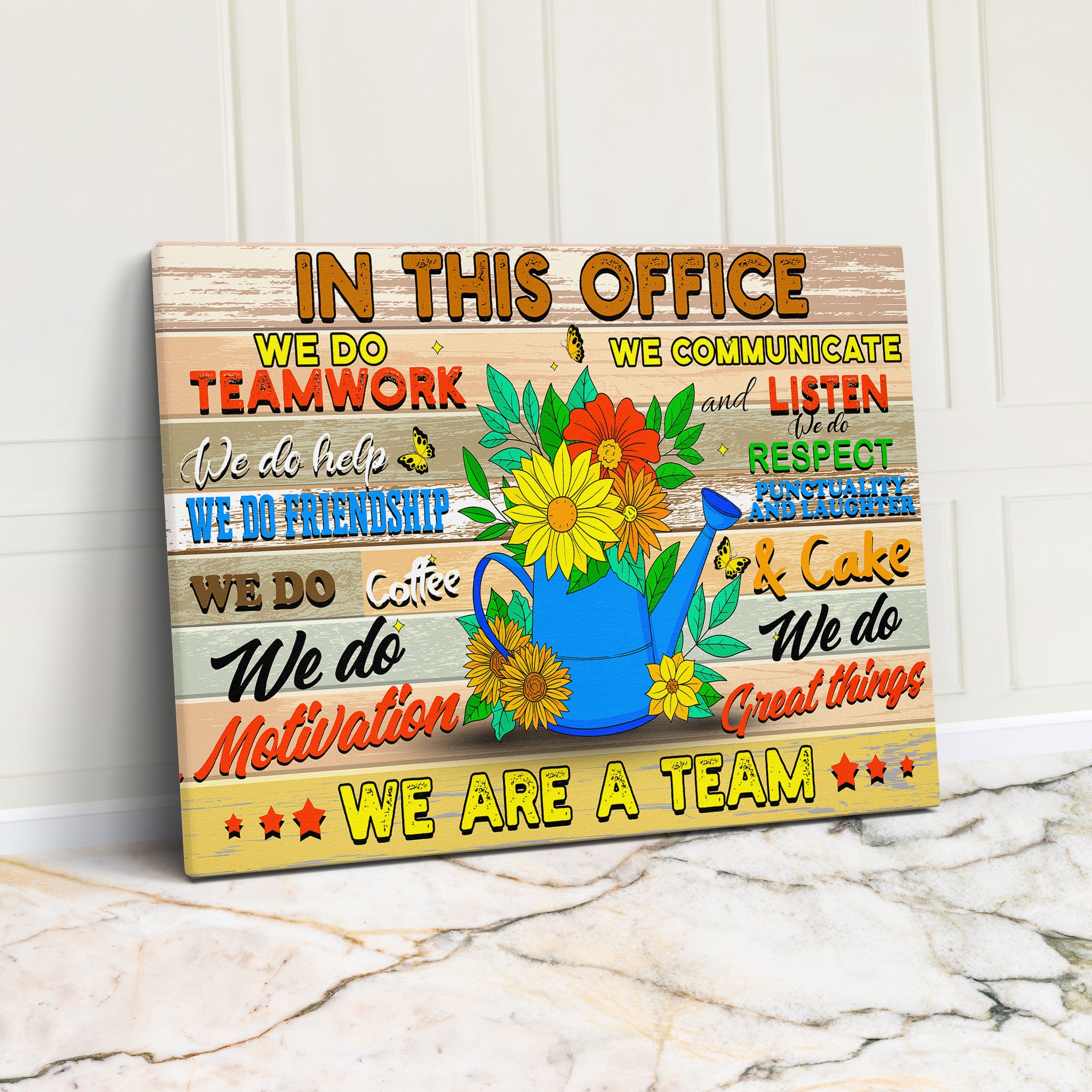 Personalized Office Wall Art - Inspiring Teamwork & Motivation Canvas Decor - Unique Gift for Colleagues, Boss, Office Team - Image 1