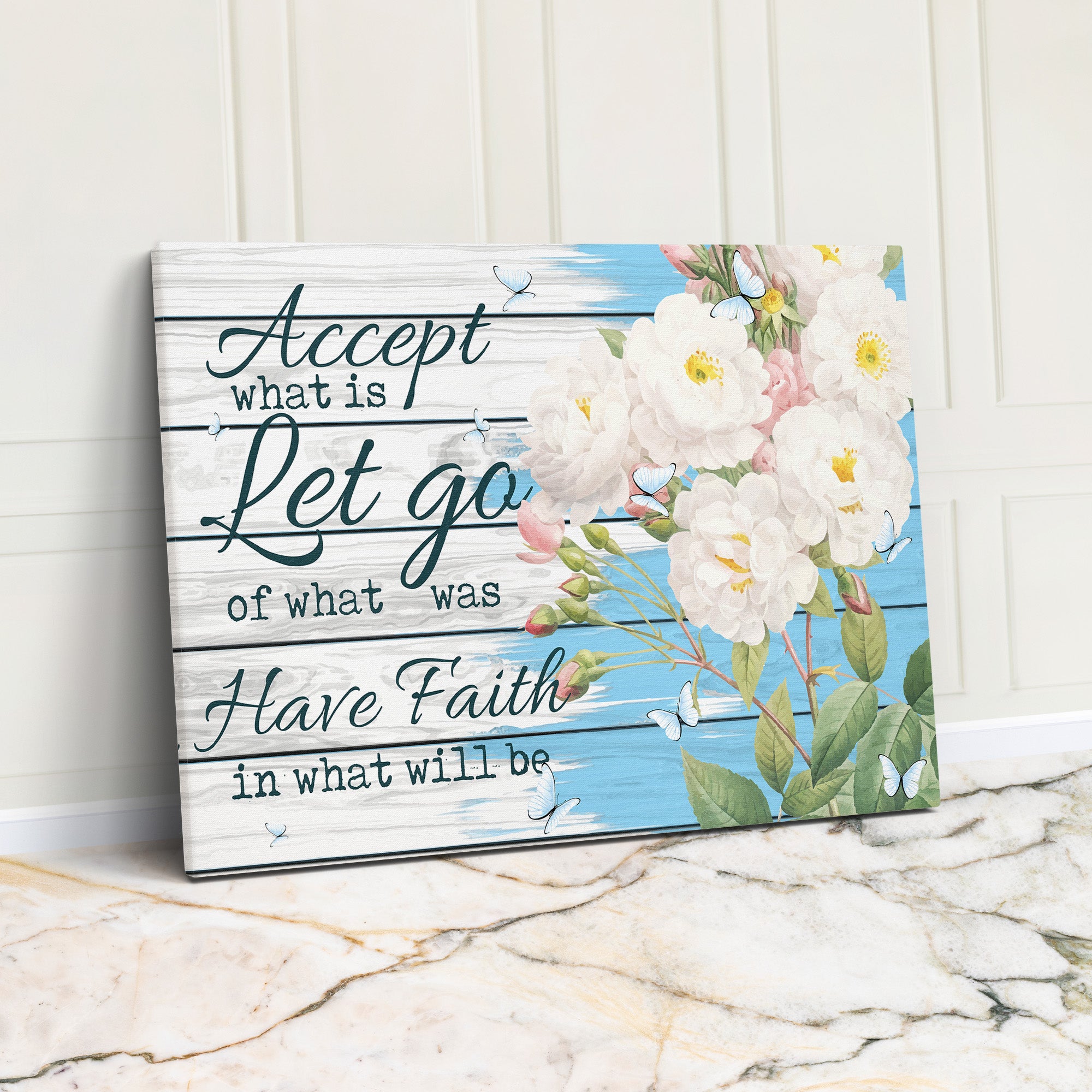 Personalized Floral Wrapped Canvas Art - Inspirational Quote on Quality Canvas for Home Decor and Thoughtful Gifts - Image 1