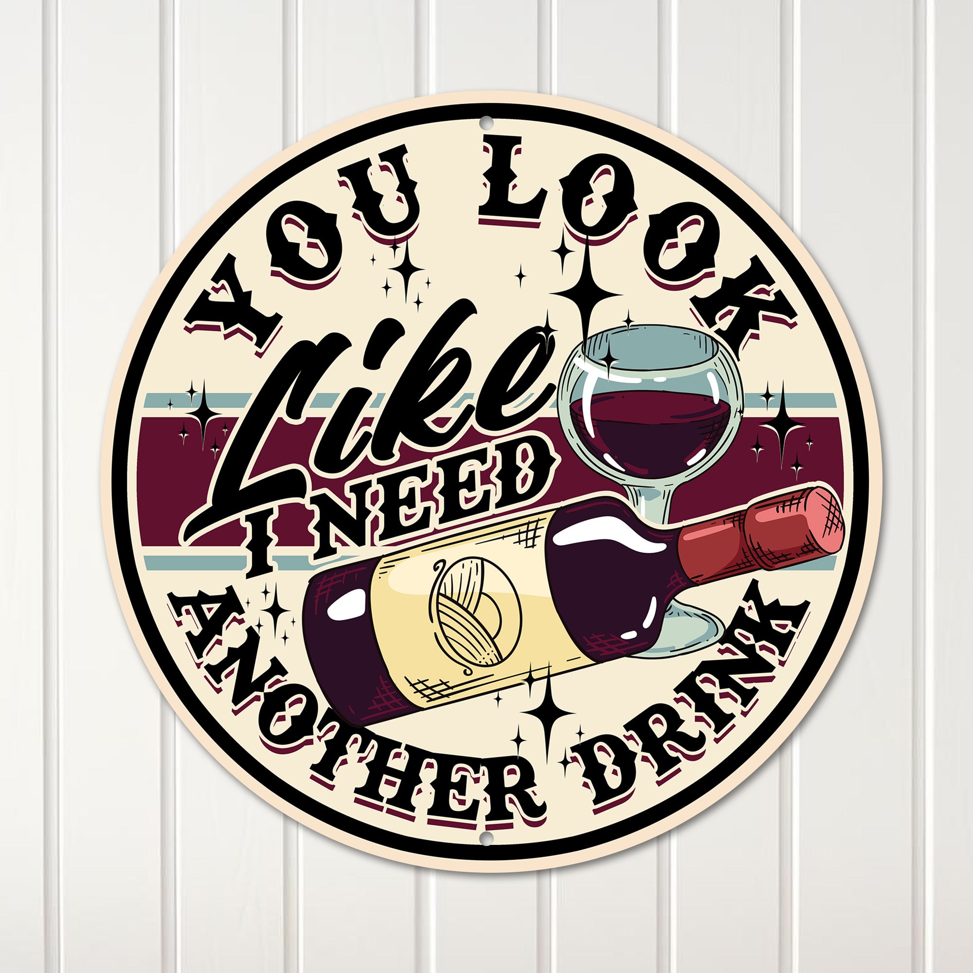 Personalized Wine-Themed Round Metal Sign for Home Décor – Perfect Gift for Wine Lovers - Image 1