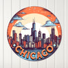 Custom Chicago Skyline Round Metal Sign - Personalized Handmade Art for Home Décor and Thoughtful Gifts - Image 1