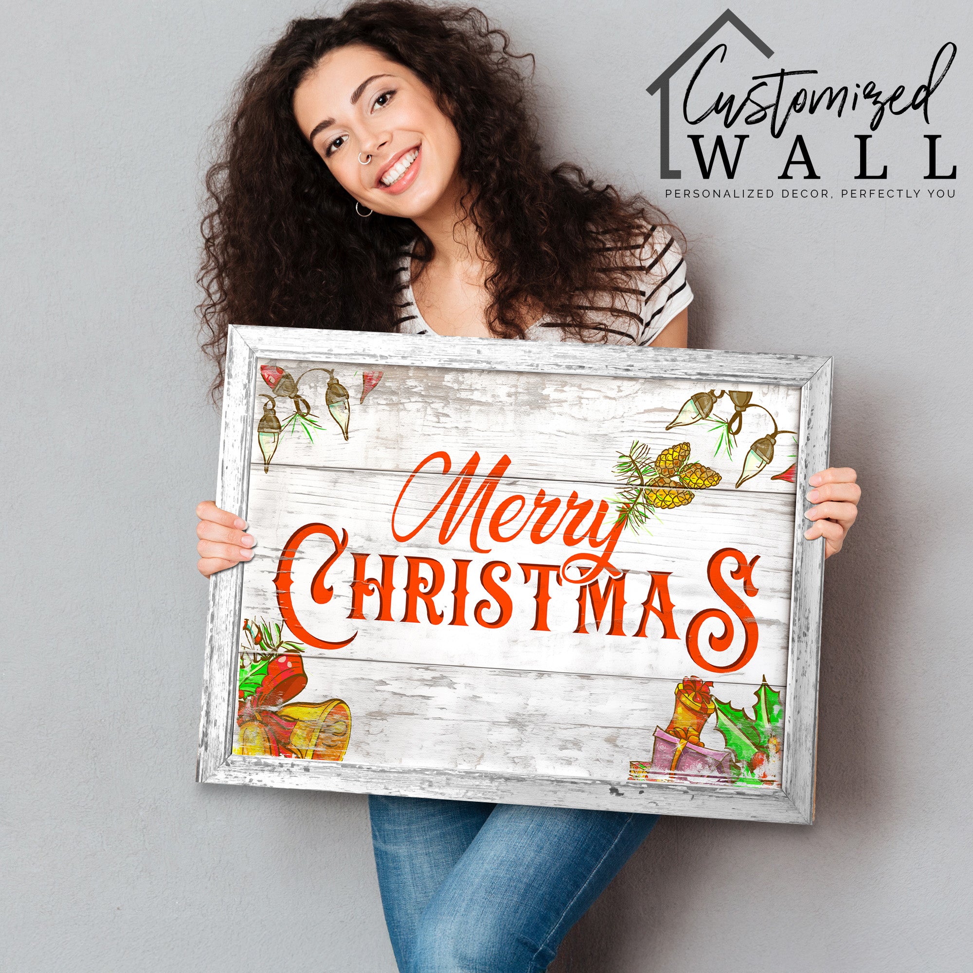 Personalized Rustic Christmas Wall Art: Handmade Wrapped Canvas with Holiday Greetings – Perfect for Gift-Giving - Image 2