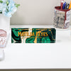 Personalized Acrylic Desk Block with Emerald Marble Design for Executive Gift Giving – Custom Engraved Nameplate - Image 2