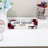 Personalized Acrylic Desk Block with Floral Design - Custom Nameplate for Elegant Office Decor and Thoughtful Gift - Image 2