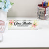 Personalized Acrylic Desk Block with Floral Design - Custom Name Sign for Cosmetologists and Beauty Professionals - Image 2