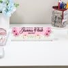 Personalized Floral Acrylic Desk Block Nameplate - Custom Gift for Dentists, Office Decor, and More - Image 2