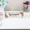 Personalized Acrylic Desk Block with Custom Name & Title - Elegant Floral Design for Office Decoration & Thoughtful Gift - Image 2