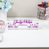 Personalized Floral Acrylic Desk Name Block - Elegant Custom Gift for Entrepreneurs - Image 2