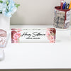 Personalized Floral Acrylic Desk Block - Custom Name Plate for Graphic Designers - Elegant Office Decor and Gift - Image 2
