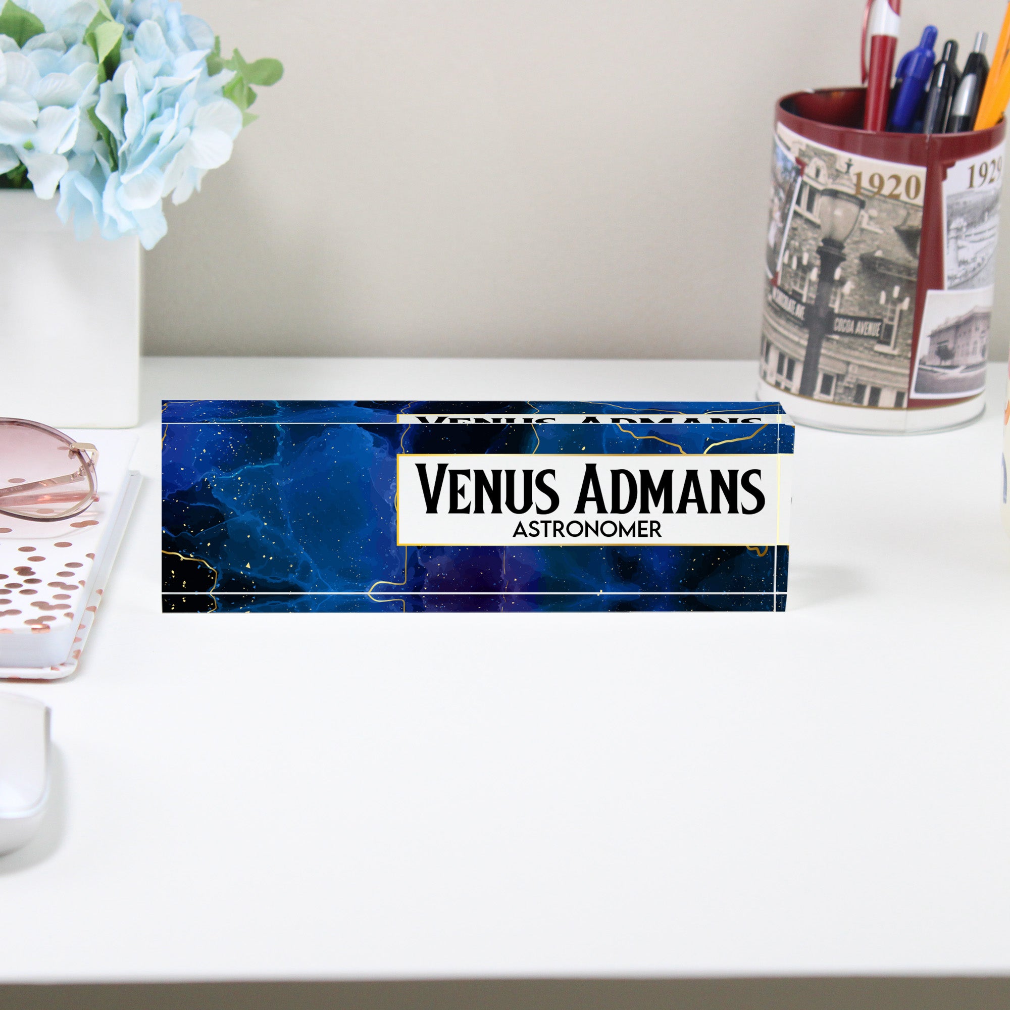 Personalized Astronomer's Acrylic Desk Block - Custom Name & Title, Perfect Gift for Science Lovers & Stargazers - Image 2