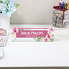 Personalized Floral Acrylic Desk Name Plate - Custom Office Decor for Budget Analysts and Professionals - Image 2