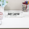 Personalized Acrylic Desk Name Plate with Floral Design - Custom Office Decor for Brand Strategists and Professionals - Image 2