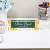 Personalized Floral Acrylic Desk Block - Custom Nameplate for Office and Gift - Elegant Creative Director Design - Image 2