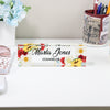 Personalized Floral Acrylic Desk Block Name Plate for Counselors – Elegant Office Decor and Thoughtful Gift Idea - Image 2