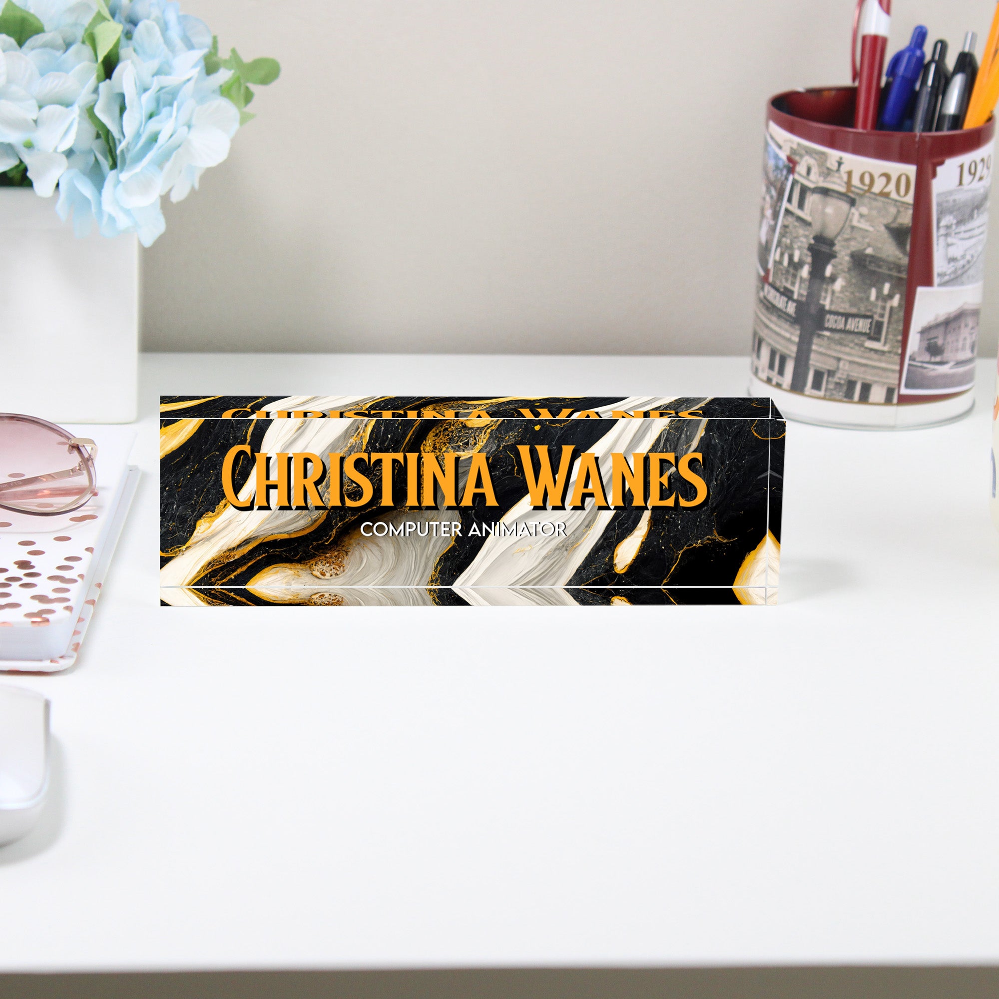 Personalized Acrylic Desk Name Plate - Custom Handcrafted Design for Computer Animators & Professionals - Image 2