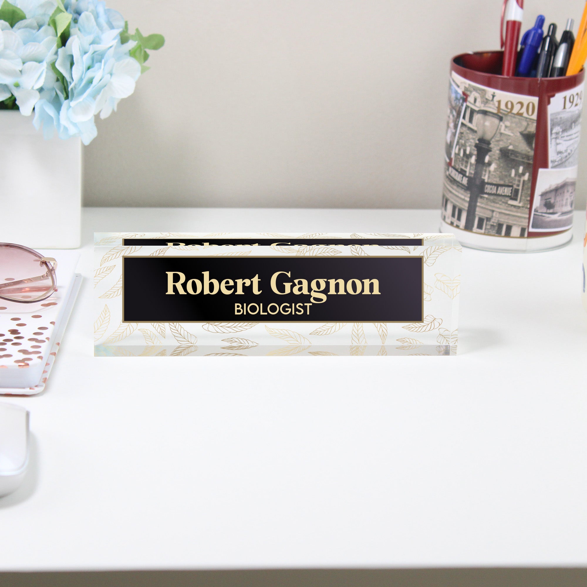 Personalized Acrylic Desk Nameplate - Custom Engraved Office Decor for Professionals, Teachers & More - Image 2