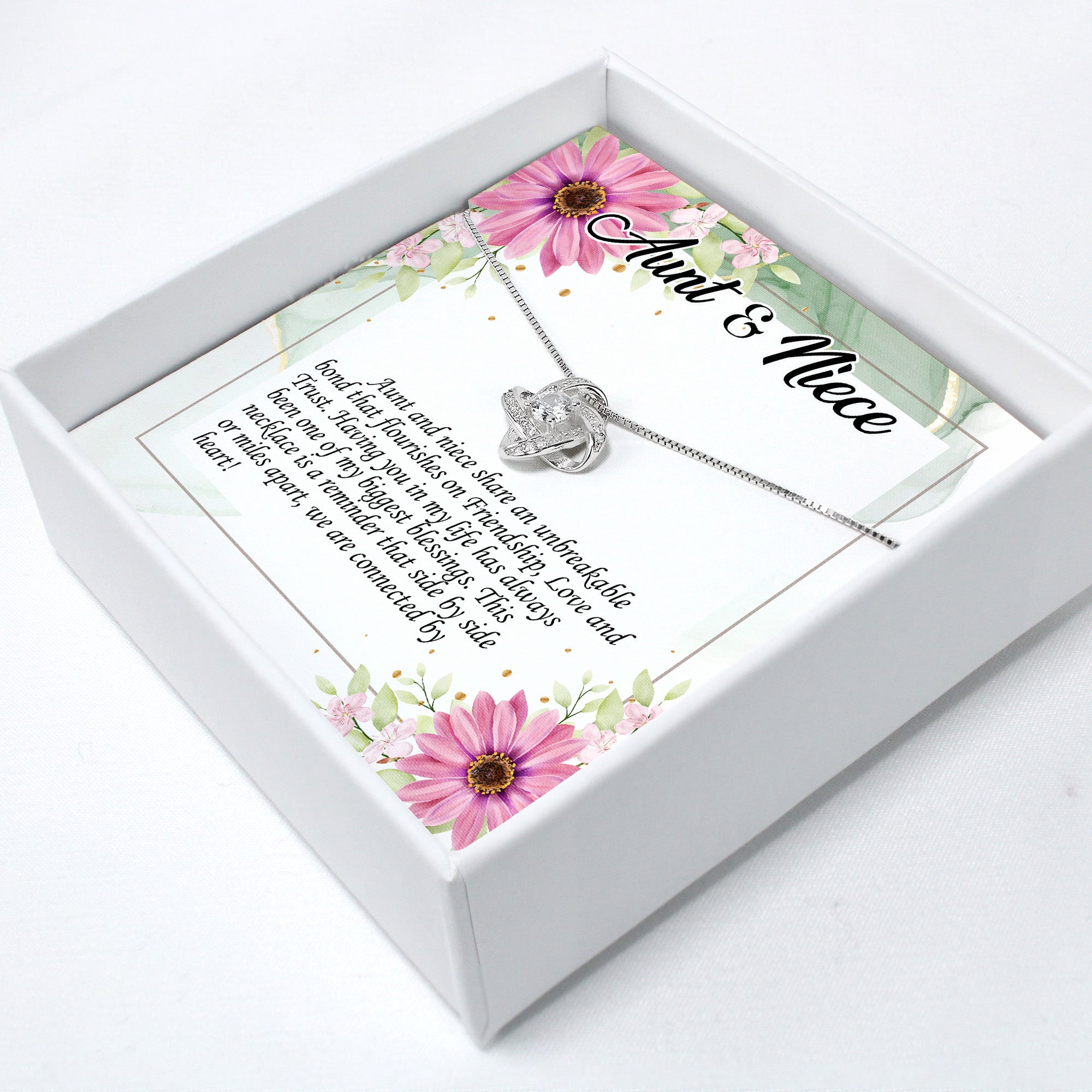 Elegant Aunt & Niece Message Card Necklace - Personalized Gift with Premium Craftsmanship & Heartfelt Connection - Image 2