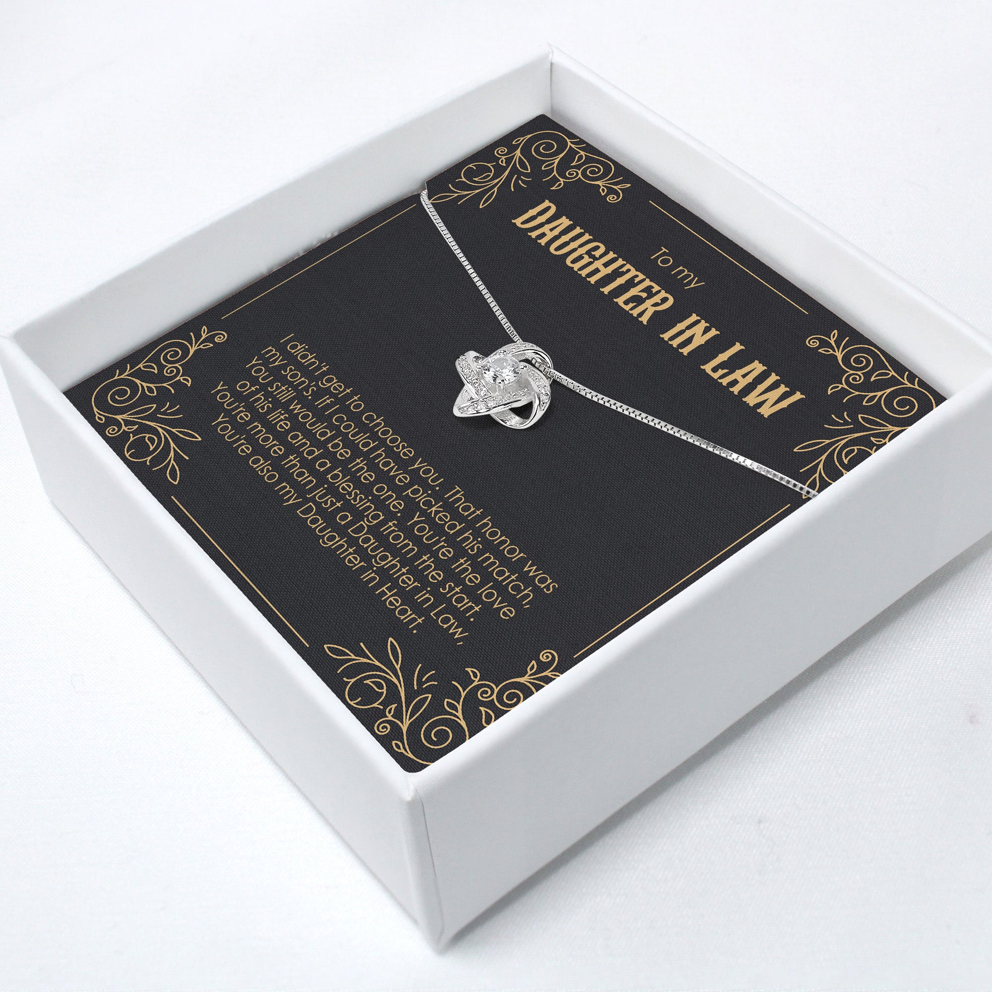 Elegant Personalized Daughter-in-Law Necklace with Heartfelt Message Card - Perfect Handmade Gift for Wedding or Special Occasions - Image 2