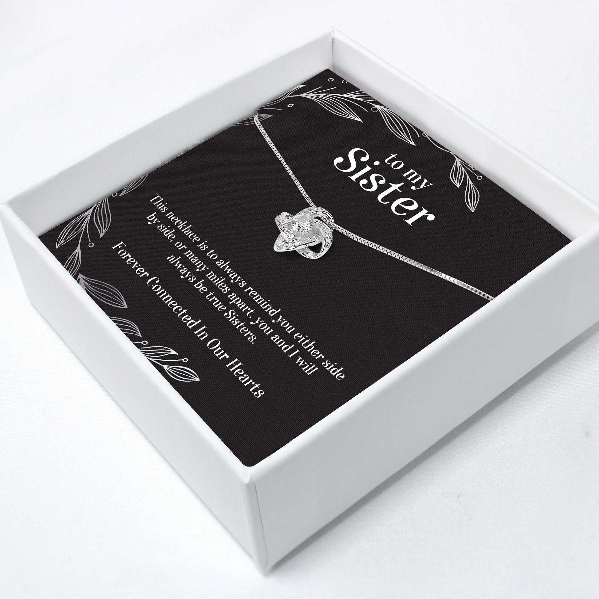 Elegant Sister Infinity Necklace with Heartfelt Message Card - Personalized Gift for Unbreakable Bonds - Image 2