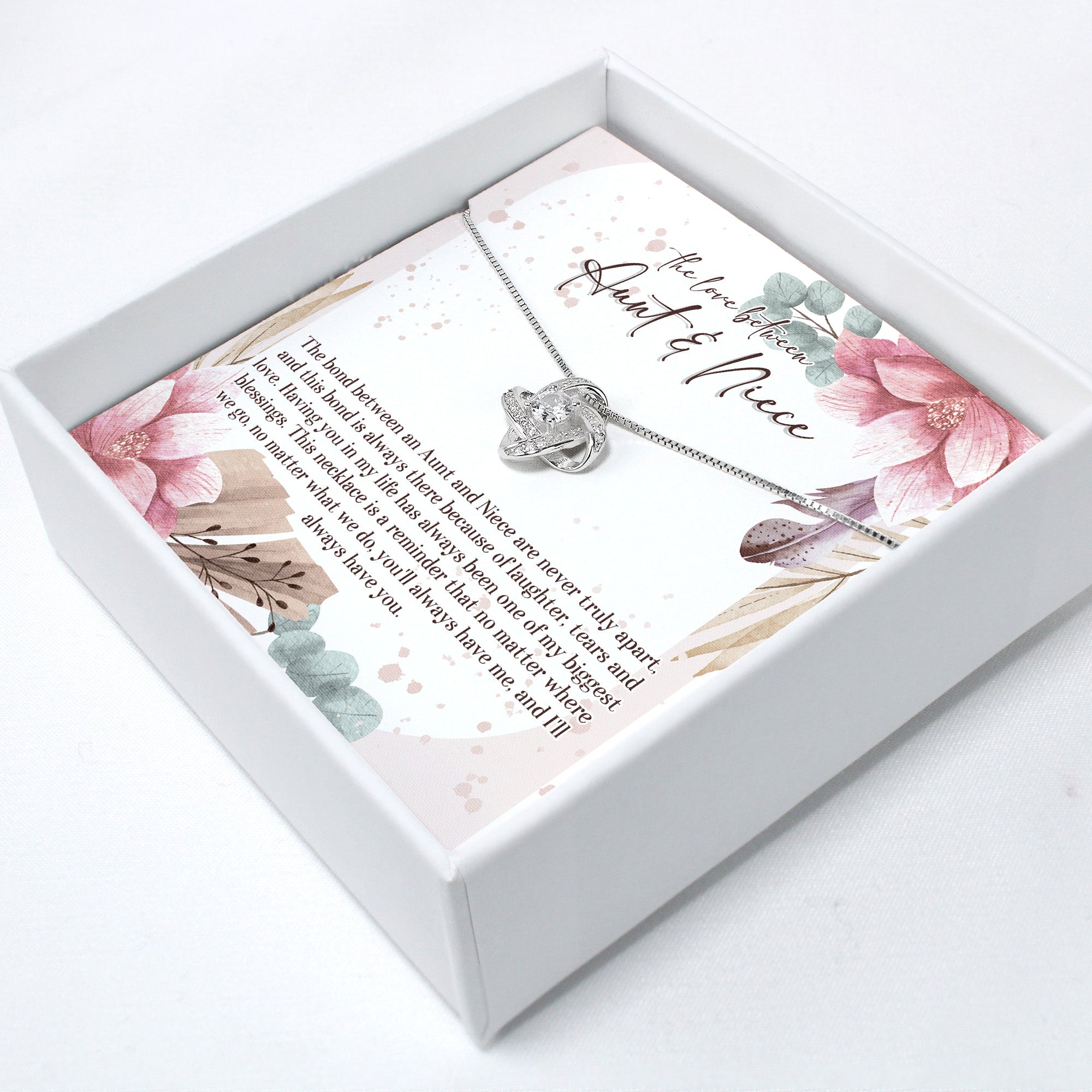 Elegant Personalized Aunt & Niece Necklace Gift with Heartfelt Message Card - Perfect for Birthdays, Holidays, and Special Occasions - Image 2