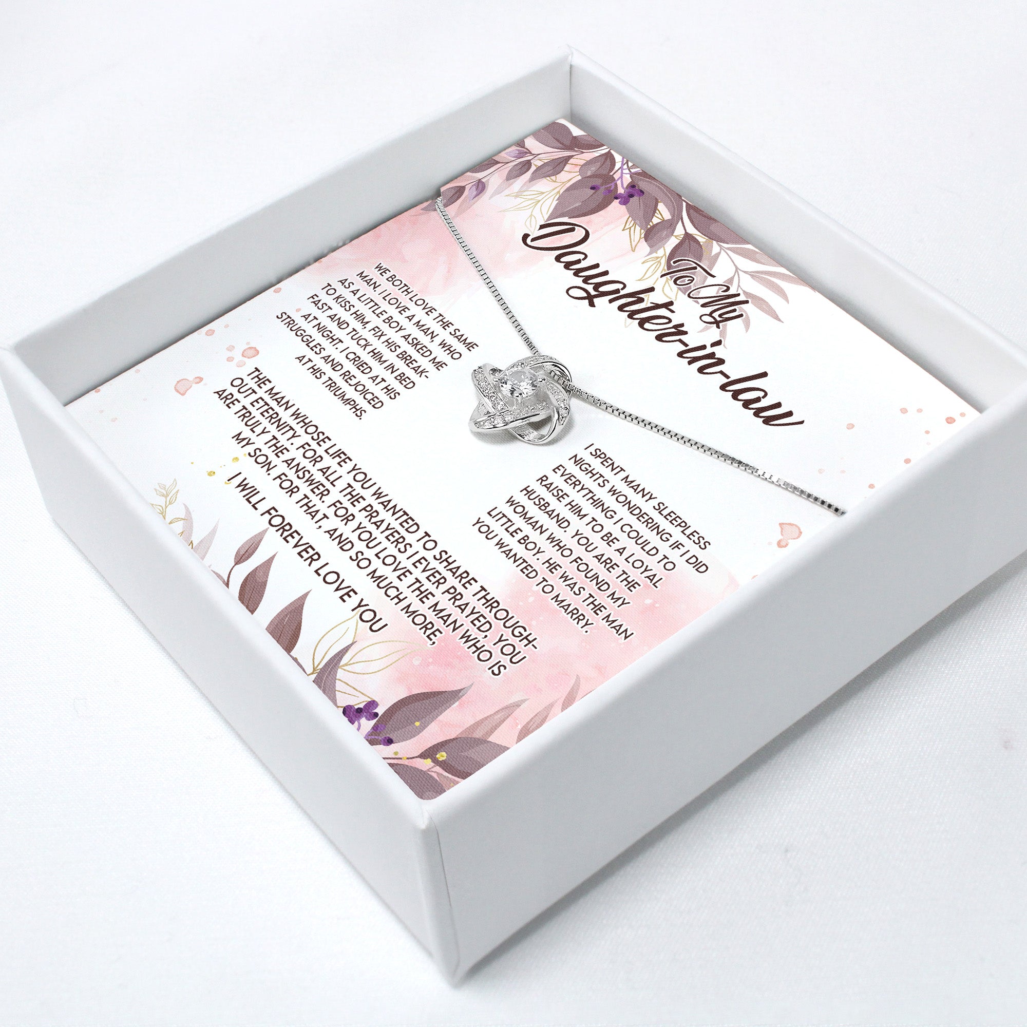 Elegant Personalized Daughter-in-Law Necklace with Heartfelt Message Card - Perfect Wedding or Anniversary Gift - Image 2