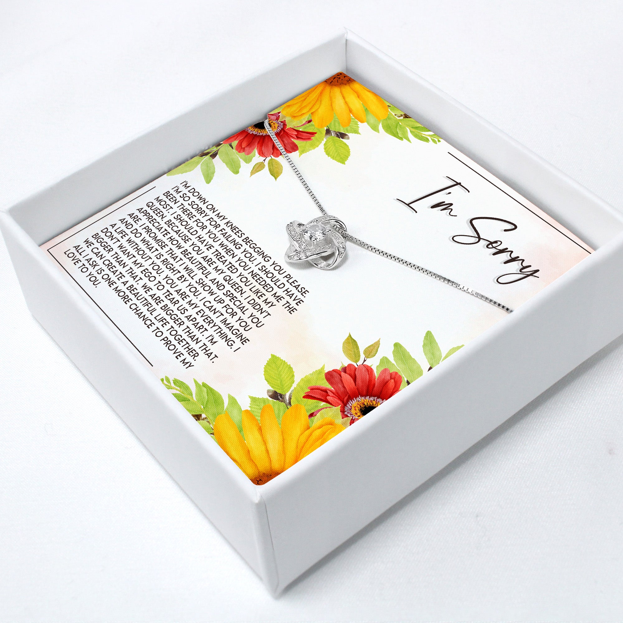 Personalized "I'm Sorry" Necklace with Heartfelt Message Card - Premium Quality & Elegant Design for Apology Gifts - Image 2