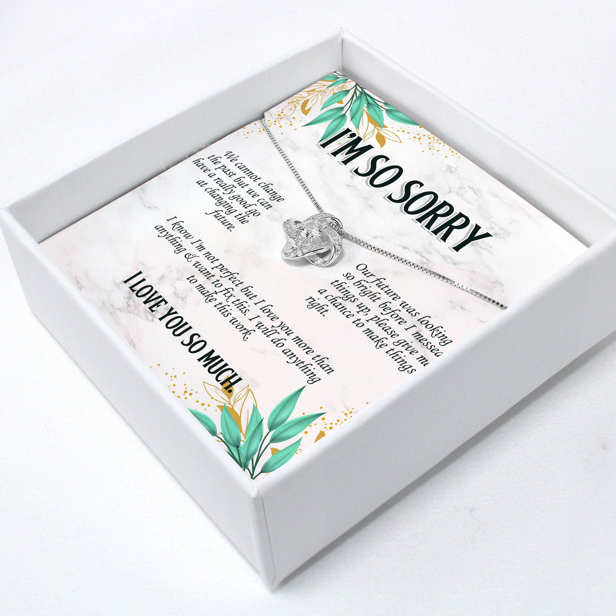 Elegant Handmade I'm Sorry Necklace with Heartfelt Message Card - Perfect Apology Gift for Her - Image 2