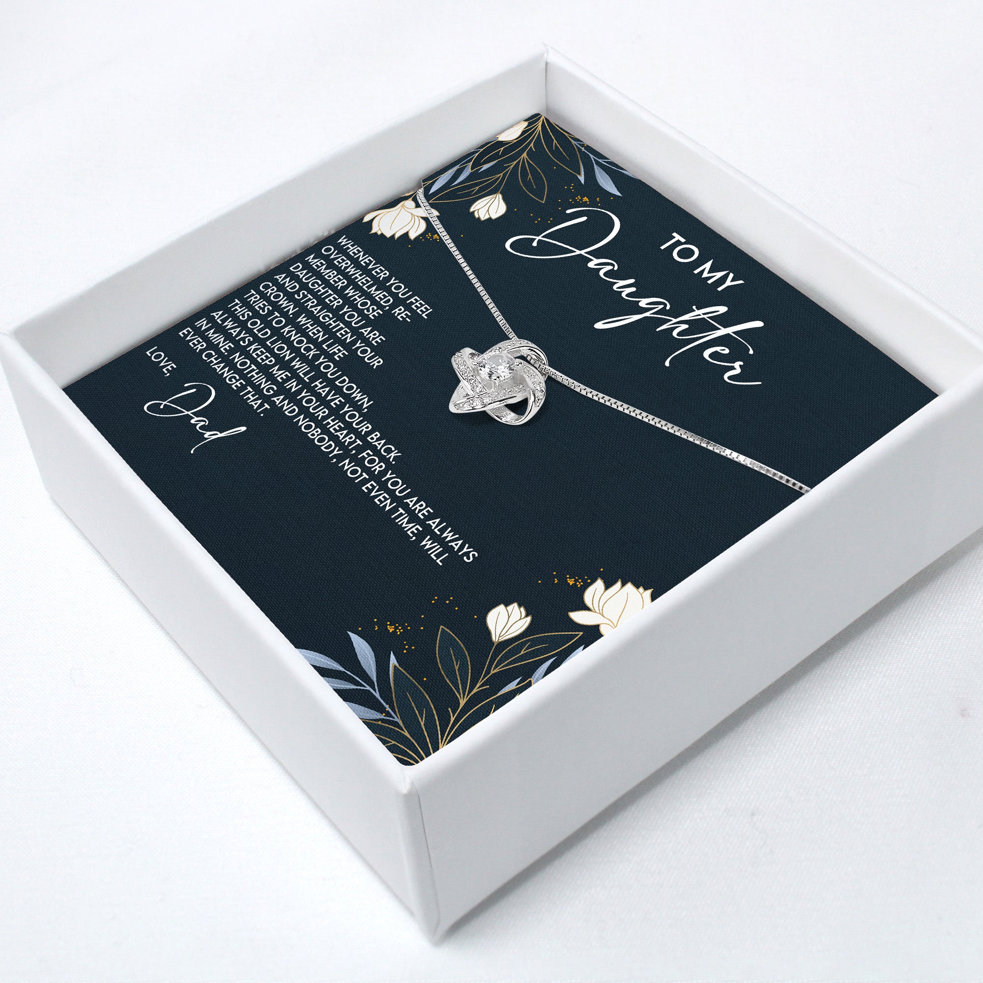 Personalized "To My Daughter" Infinity Knot Necklace – Sterling Silver Craftsmanship with Inspirational Message Card for Meaningful Gift-Giving - Image 2