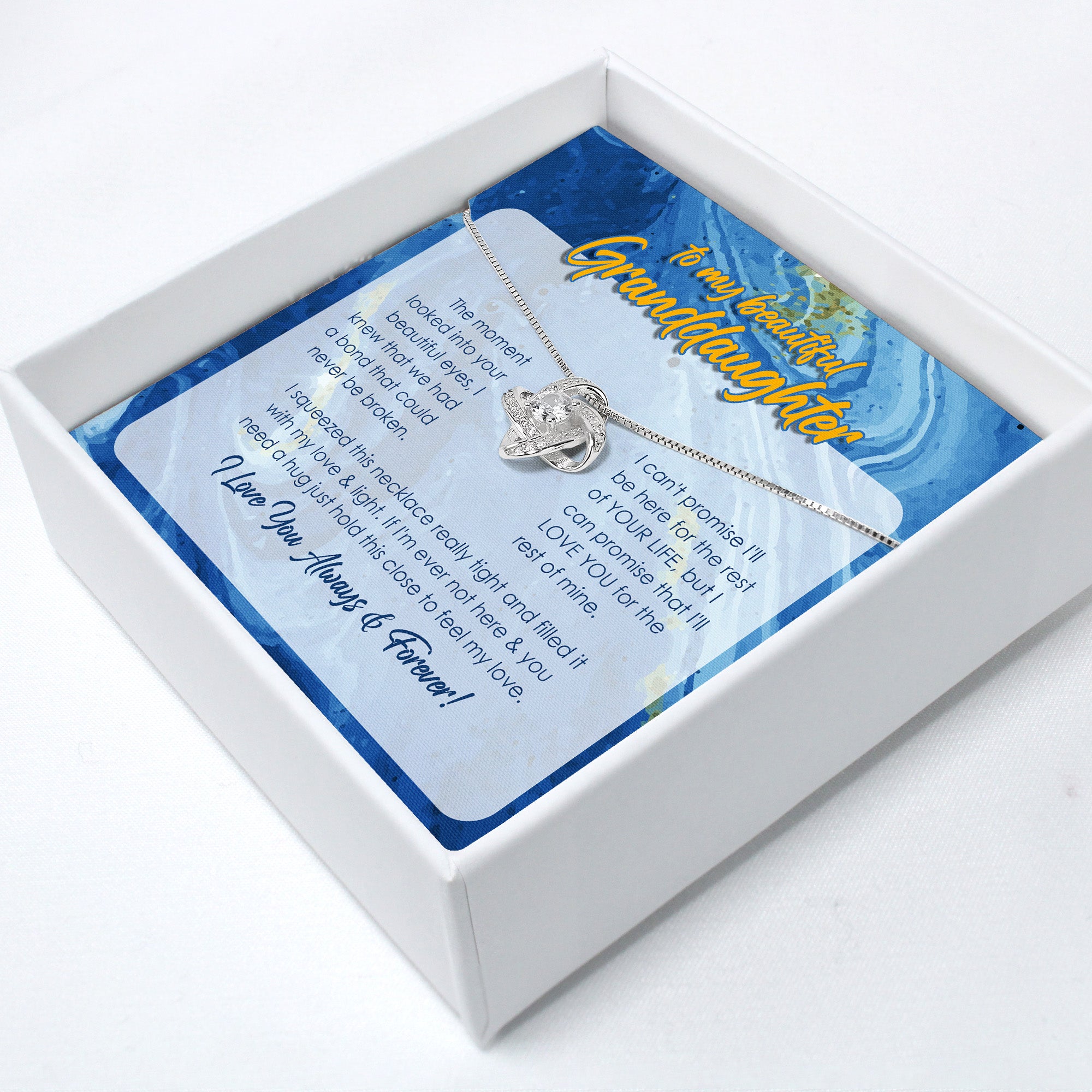 Personalized Granddaughter Necklace with Heartfelt Message Card – Premium Silver with CZ Accents – Ideal for Birthdays and Special Occasions - Image 2