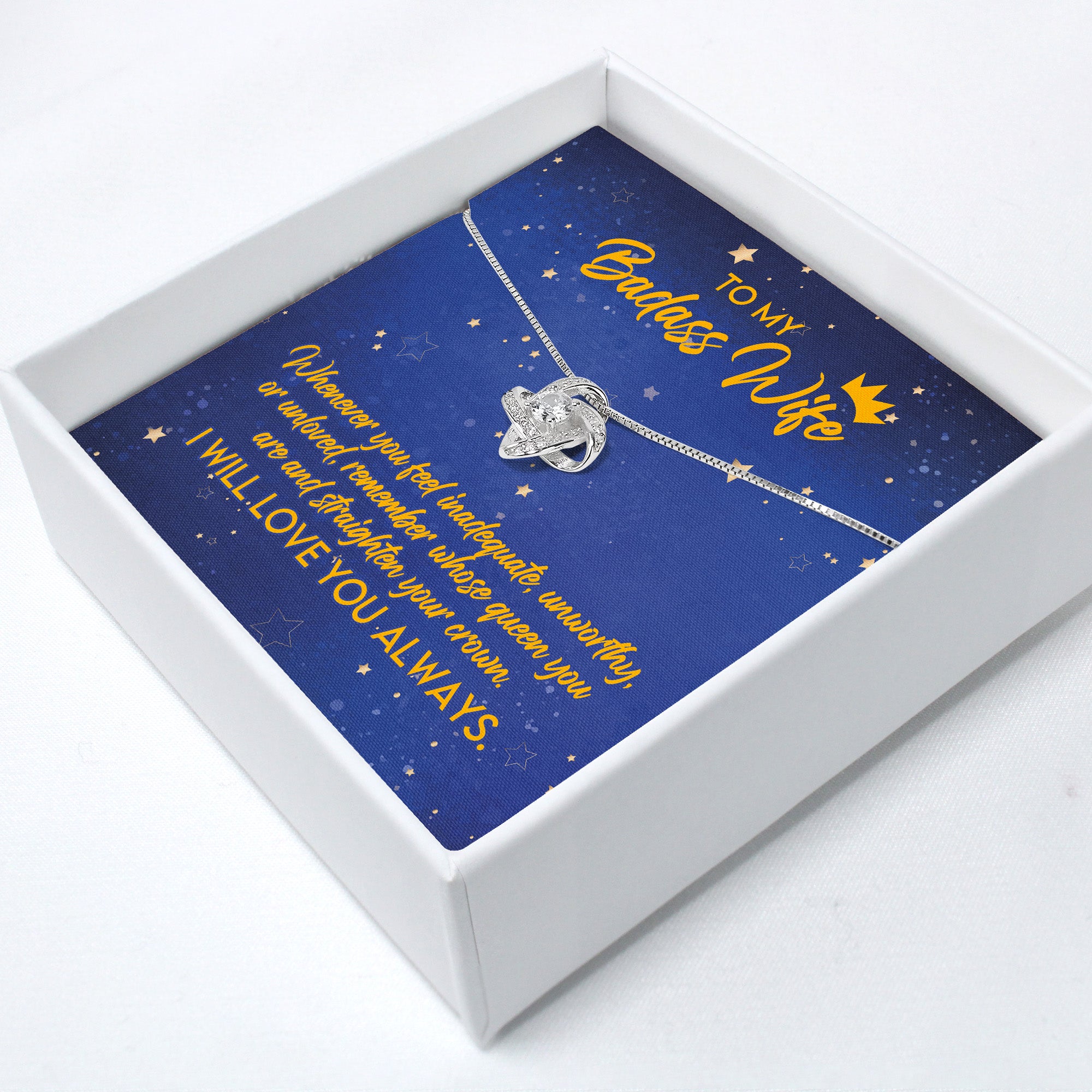 Personalized "To My Badass Wife" Necklace with Inspirational Message | Elegant Gift for Wife - Image 2