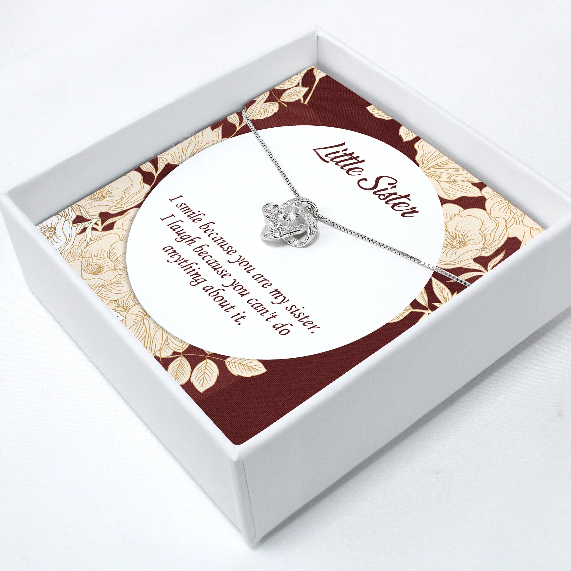 Customized Little Sister Knot Necklace - Sterling Silver, Unique Gift for Sisters, Birthday and Special Occasions - Image 2