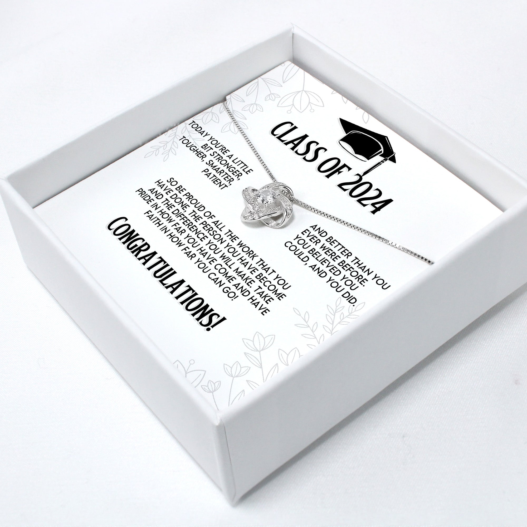 Personalized Graduation Necklace Gift with Inspirational Message for Class of 2024 - Custom Jewelry Keepsake for Students - Image 2