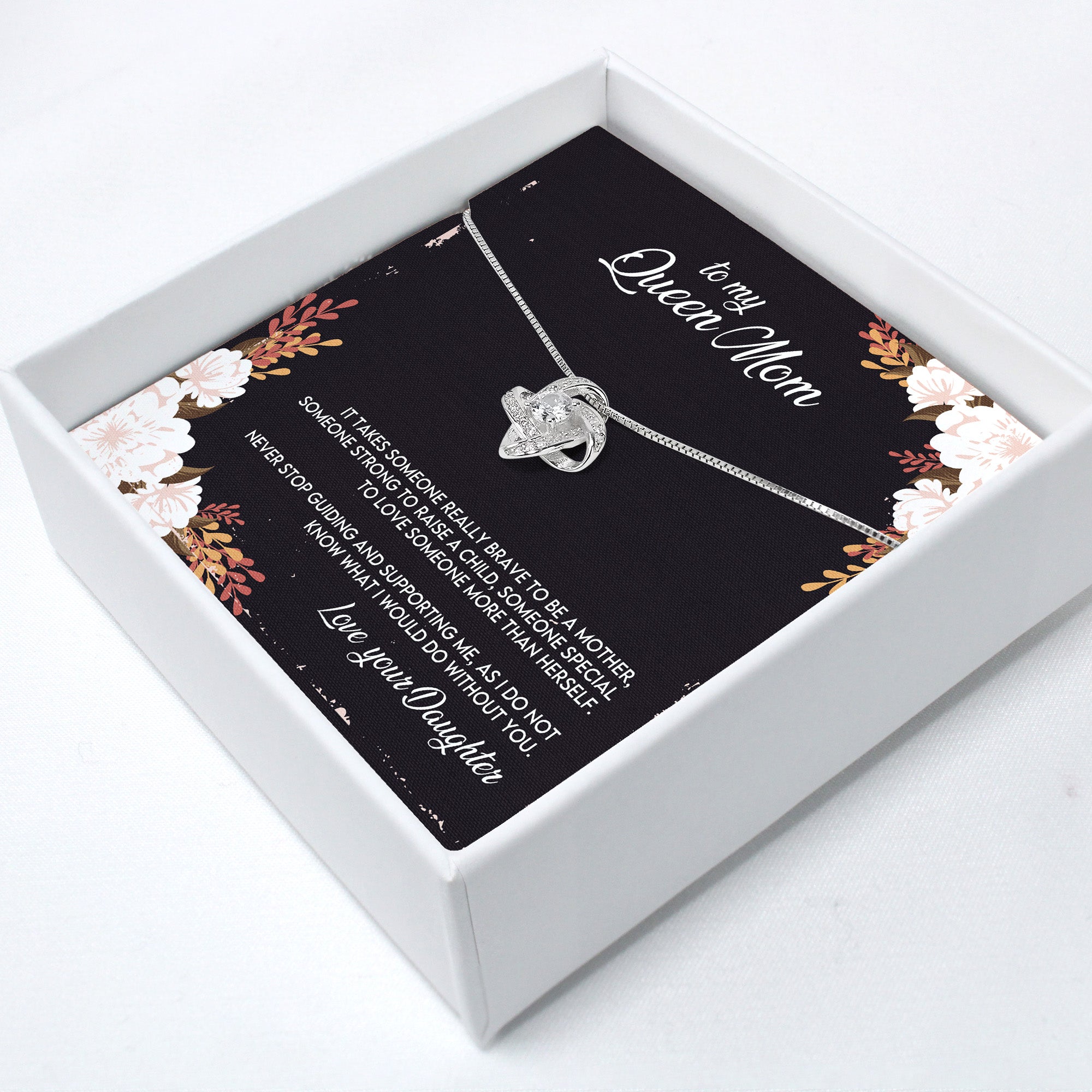 Elegant "To My Queen Mom" Necklace with Personalized Message Card - Perfect Gift for Mothers - Image 2