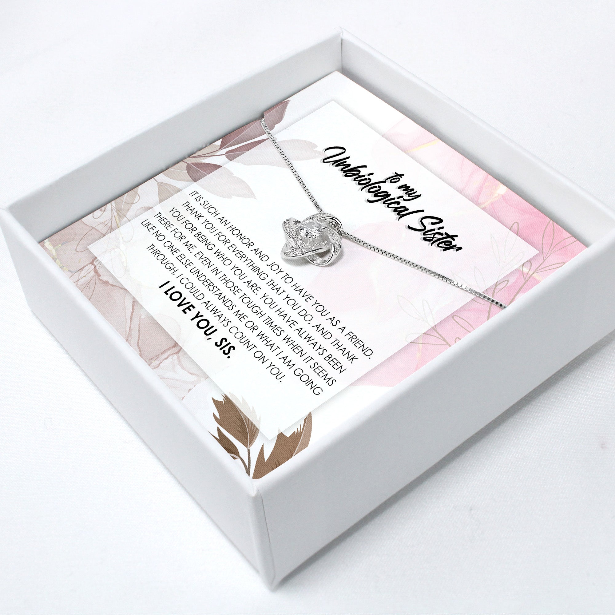 Elegant “Unbiological Sister” Message Card Necklace – Personalized Gift for Best Friends with Premium Craftsmanship - Image 2